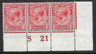 N16(1) 1d Bright Scarlet Royal Cypher Control S21 perf MOUNTED MINT