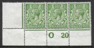 N14(11) ½d Bright Yellow Green Control O 20 Perf MOUNTED MINT