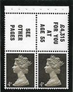 UB13 Pre-decimal Machin Booklet Pane Perf I - UNMOUNTED MINT