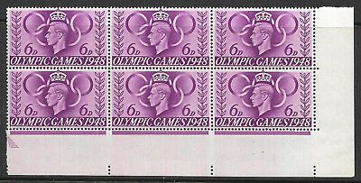 Sg497 1948 6d Olympic Games - Variety - HLP letters retouched UNMOUNTED MINT/MNH