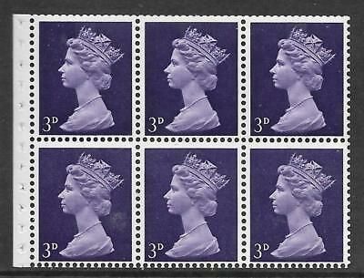 Pre-decimal Machin Booklet Pane UB6 Perf le(bottom) UNMOUNTED MINT