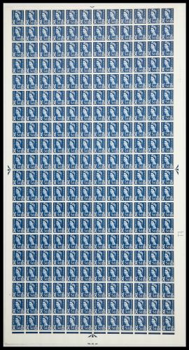 XS15 5d Scotland Regional Sheet 2x9.5mm Violet 2 dot Full sheet UNMOUNTED MINT