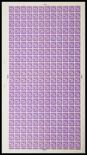 XG4 3d Guernsey Regional 1CB Violet Crowns - Full sheet UNMOUNTED MINT