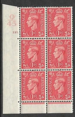 1d Pale scarlet Q45 121 Dot Perf 6 E P cylinder block UNMOUNTED MINT