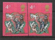 1970 sg 838 Variety 4d Xmas with misperf causing imperforate - UNMOUNTED MINT