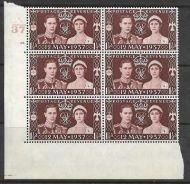 1937 1½d Coronation of King GVI Cylinder A37 12 Dot UNMOUNTED MINT MM margin