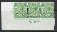½d Green Block Cypher Control C25 imperf MOUNTED MINT