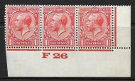 1d Scarlet Block Cypher Control F26 imperf MOUNTED MINT