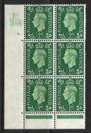 Sg 462 ½d Green Dark colours E39 81 Dot Perf 6B(E P) block 6 UNMOUNTED MINT
