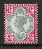 Sg 206 Spec K34e 4½d Green  Carmine Jubilee with Damage to Frame UNMOUNTED MINT