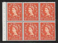 SB4 ½d x 6 Edward Wilding booklet pane perf type Ie Top UNMOUNTED MNT MNH