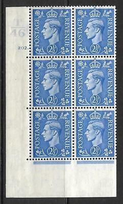 2½d Light Blue Cylinder Control T46 202 Dot perf 5(E I) UNMOUNTED MINT MNH