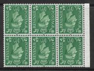 QB26a perf type I -1½d Pale Green Booklet pane UNMOUNTED MINT MNH