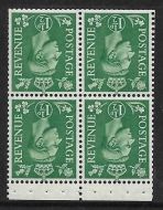 QB27b perf type P -1½d Pale Green Booklet pane UNMOUNTED MINT MNH