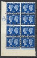 Sg 483 1940 2½d Centenary Cylinder G40 3 Dot block of 8 UNMOUNTED MINT
