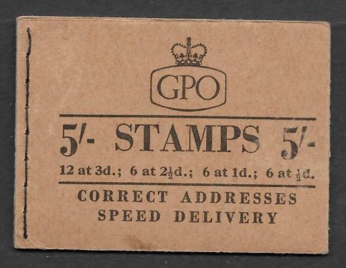 H35 5 - Wilding GPO booklet -  Dated Jul 58 all panes Edward wmk UNMOUNTED MINT