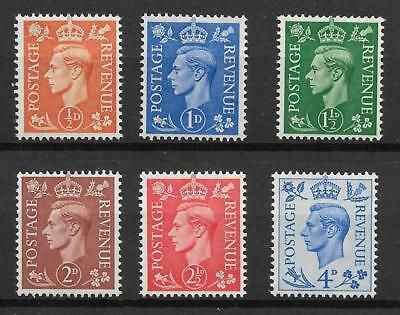 1950-52 GVI Colour change Upright Set of 6 stamps UNMOUNTED MINT