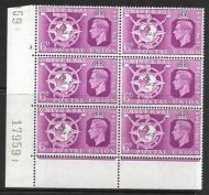 Sg 501 1949 UPU Cylinder 2 No Dot perf type 6B(E P) UNMOUNTED MINT MNH