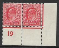 1d Scarlet Control I9 perf Rare perf type H1A UNMOUNTED MINT
