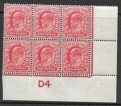 1d Scarlet Control D4 imperf perf type V1 plate 28 MOUNTED MINT