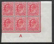 1d Scarlet Control A Imperf - Perf type H1 plate 77 UNMOUNTED MINT