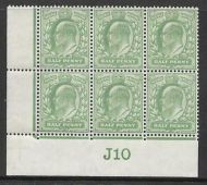 ½d Yellow-Green Control J10 (Co-Ex) perf type V2A plate 61 UNMOUNTED MINT