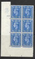 2½d Light Blue Cylinder Control U47 227 No Dot perf 5(E I) UNMOUNTED MINT