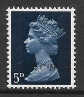 Sg 735s 5d Pre-decimal Machin SPECIMEN overprint - UNMOUNTED MINT MNH