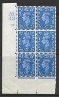 1937 2½d Blue M43 118 No Dot perf 5(E I) block 6 UNMOUNTED MINT MNH