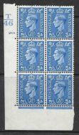 1937 2½d Blue T46 210 No Dot perf 5(E I) block 6 UNMOUNTED MINT MNH