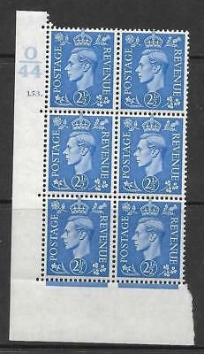1937 2½d Blue O44 153 Dot perf 5(E I) block 6 UNMOUNTED MINT MNH