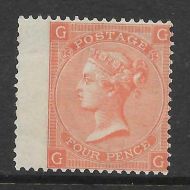 Sg 93 4d Dull Vermilion plate 13 Lettered G G UNMOUNTED MINT