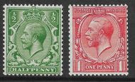 Sg 397 & 398 ½d & 1d Multiple Cypher pair with good perfs UNMOUNTED MINT
