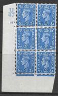 2½d Blue Cylinder Control U47 217 No Dot perf 5(E I) UNMOUNTED MINT MNH