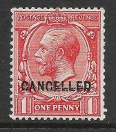 Sg 357w 1d Royal Cypher Overprinted CANCELLED type 24 UNMOUNTED MINT