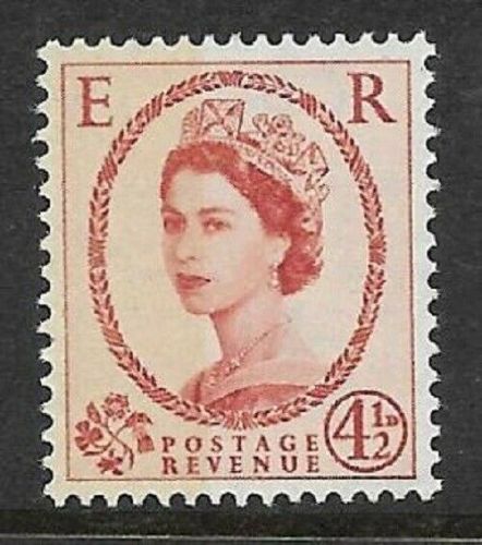 Sg S97b 4½d Wilding Blue Phos on Cream 1 x 8mm band left UNMOUNTED MINT