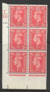 1d Pale scarlet T46 136 Dot cylinder block UNMOUNTED MINT