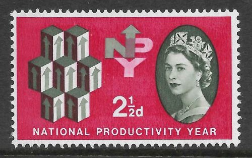 Sg 631pc 1962 NPY 2½d (phos) - Listed Flaw - retouch to arrow UNMOUNTED MINT MNH