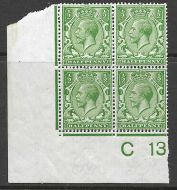N14(k) variety ½d Yellow Green Royal Cypher block of 4 UNMOUNTED MINT