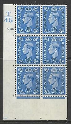 1937 2½d Blue T46 210 Dot perf 5(E I) block 6 UNMOUNTED MINT MNH