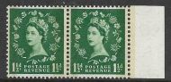 Sg 601a 1½d Wilding Phos graphite Narrow Band Right pair UNMOUNTED MINT