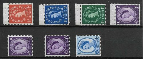 Wildings Blue White Phosphor Sideways left set of 7 UNMOUNTED MINT