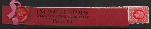 1d Photogravure Coil Leader - with 3 stamps attached (X 960) UNMOUNTED MINT MNH
