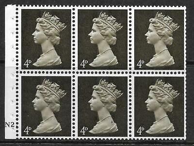 UB11 4d Pre-decimal Machin Booklet Pane Cyl N2 Dot UNMOUNTED MINT