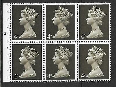UB11 4d Pre-decimal Machin Booklet Pane Cyl N2T No Dot UNMOUNTED MINT