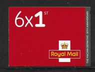 MB19 2017 6 x 1st class stamps barcode booklet - Self Adhesive - No Cylinder
