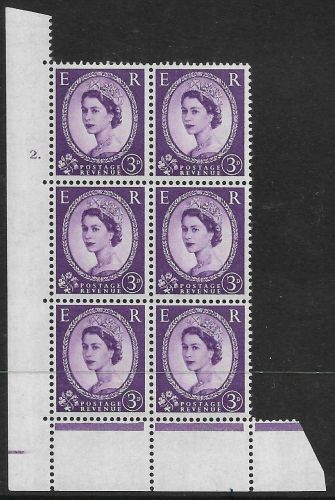 3d Wilding Edward Crown cyl 2 Dot perf type C(E/P) UNMOUNTED MINT