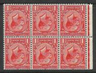 NB13a 1d Deep Scarlet Vermilion Block Cypher Wmk Inverted Perf P UNMOUNTED MNT