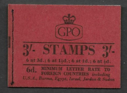 M11 3 - Jan 59 Wilding GPO Booklet complete with all panes MNH