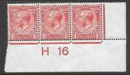 N16(3) 1d Scarlet Royal Cypher Control H16 imperf UNMOUNTED MINT toned gum